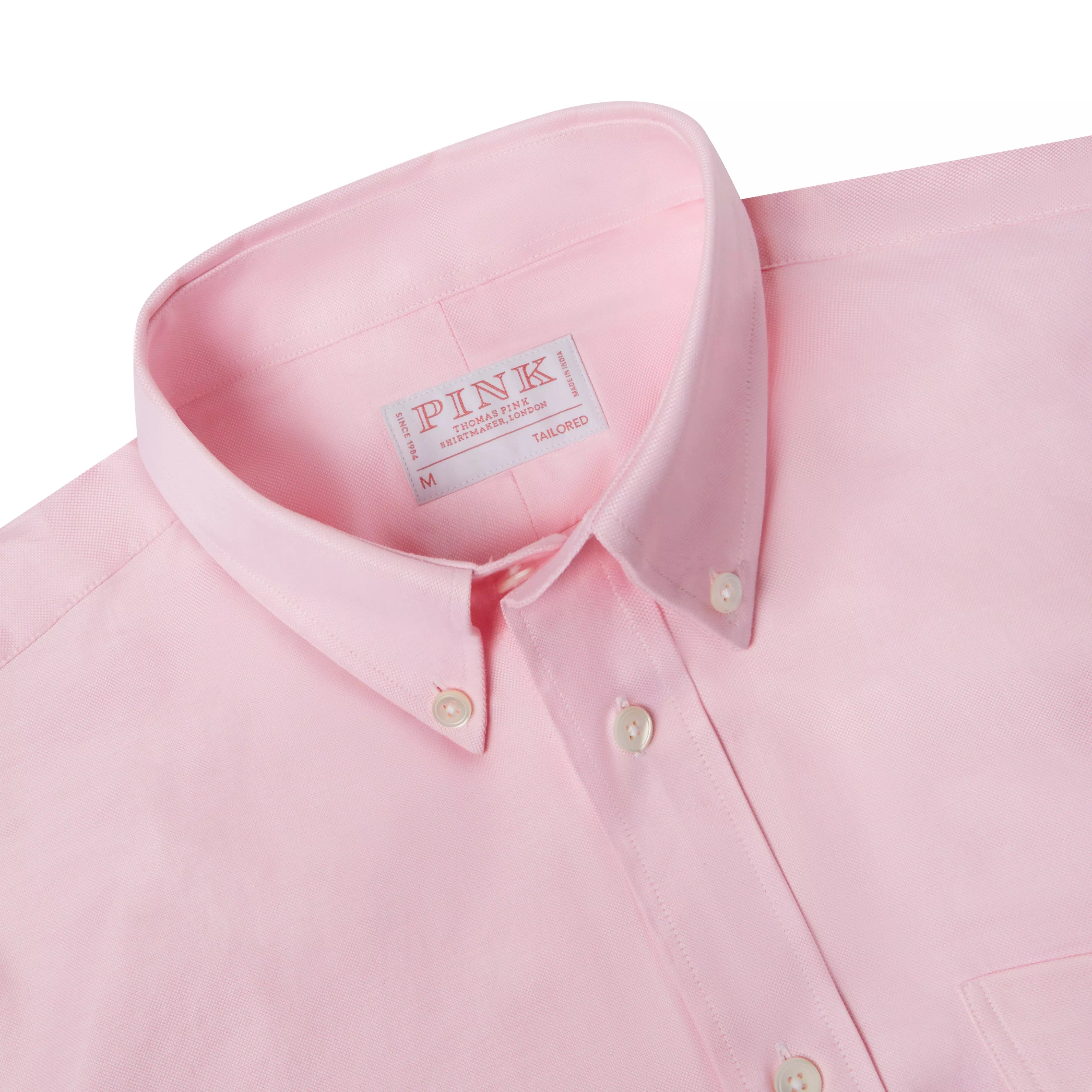 thomas pink dress shirts Pale Tailored Fit Smart Casual Button Down Weekend Oxford Shirt – Pink point shirt Thomas Pink Dress Shirt 16.5
