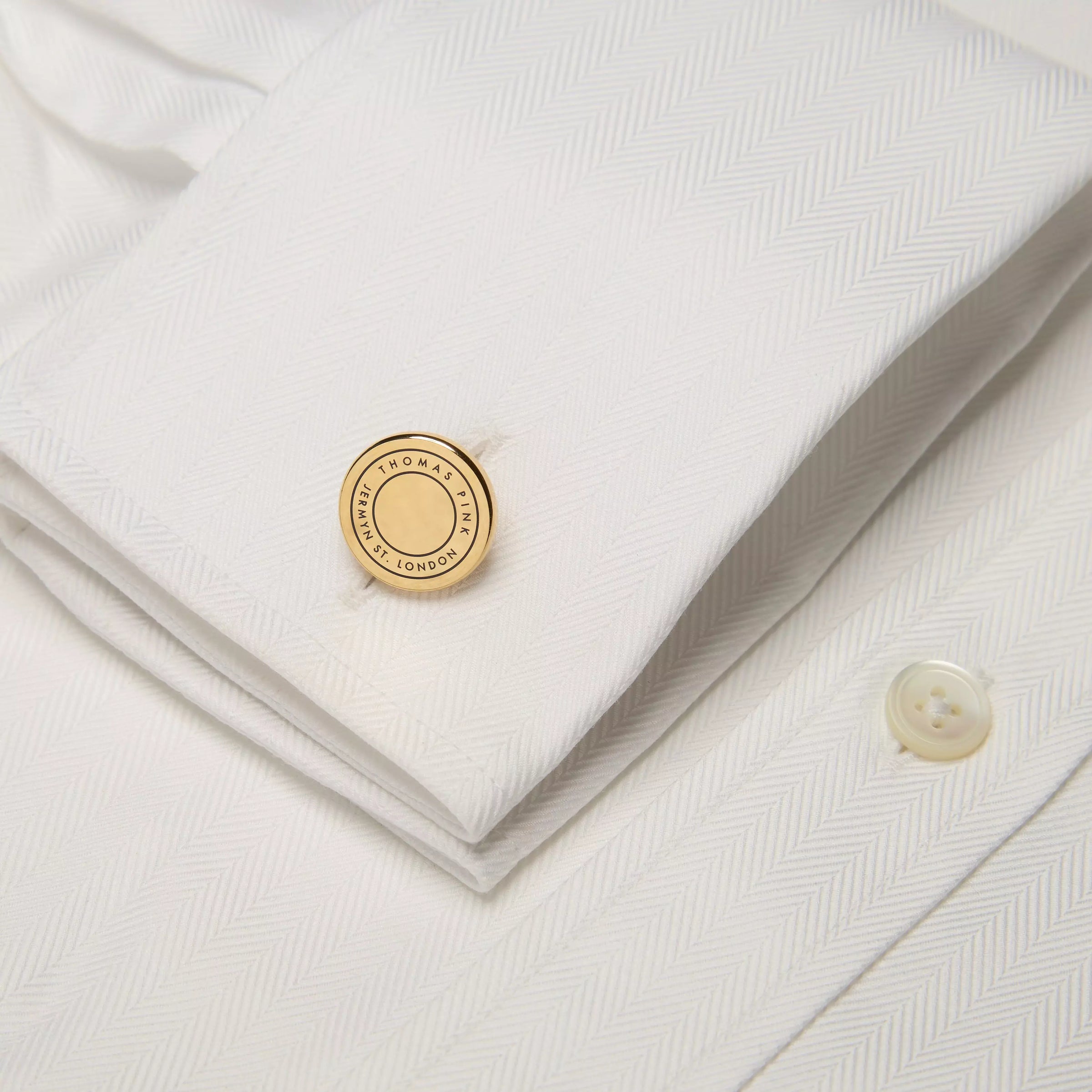 Navy Blue Enamel Jermyn St Cufflinks Gold Finish