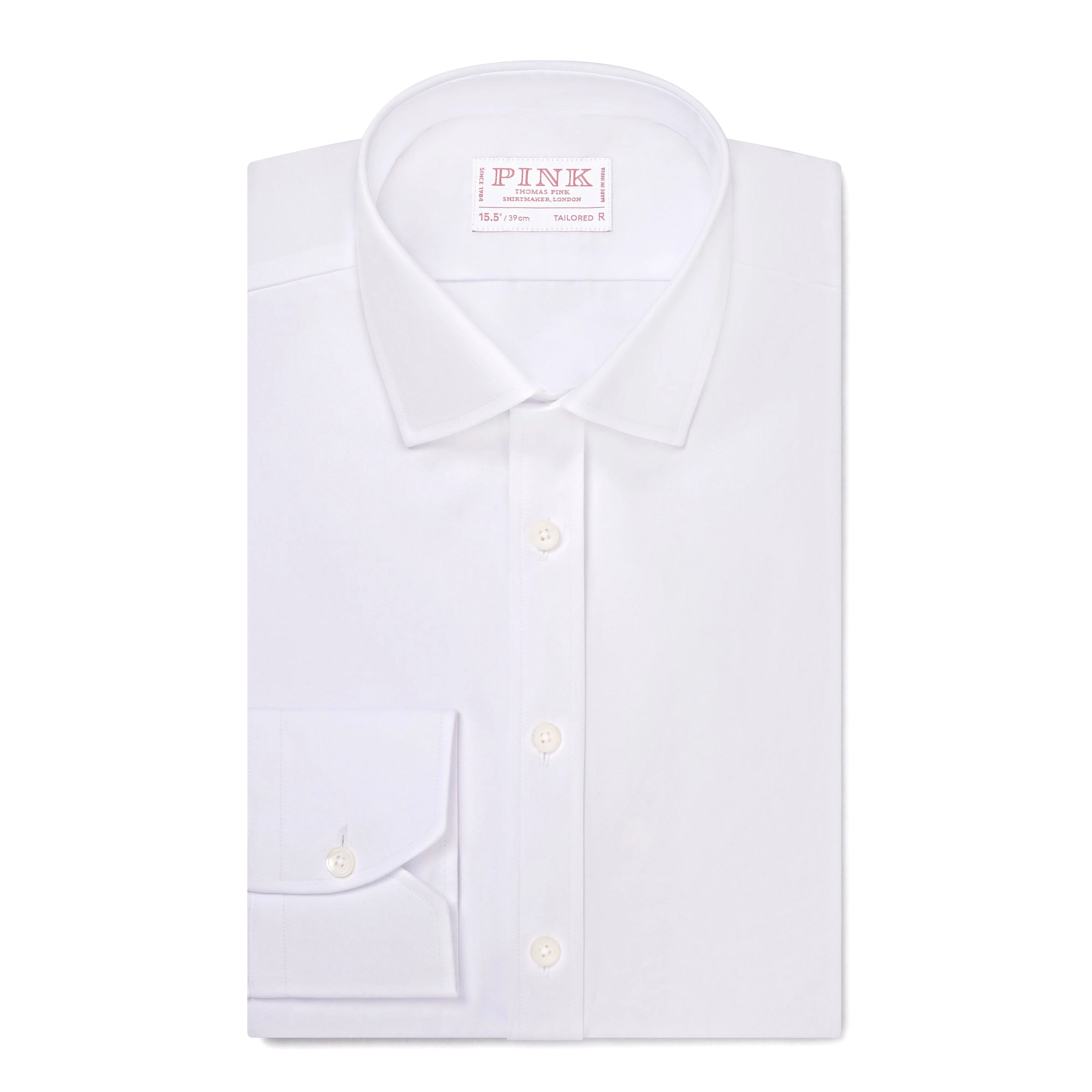 White Slim Fit Formal Double Cuff Ramses Poplin Shirt