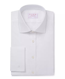 White Classic Fit Double Cuff Royal Oxford Formal Shirt