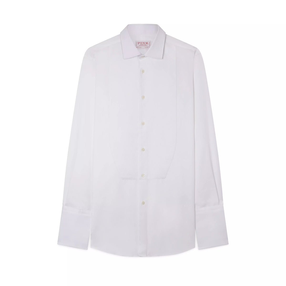 White Classic Fit Double Cuff Marcella Twill Evening Shirt