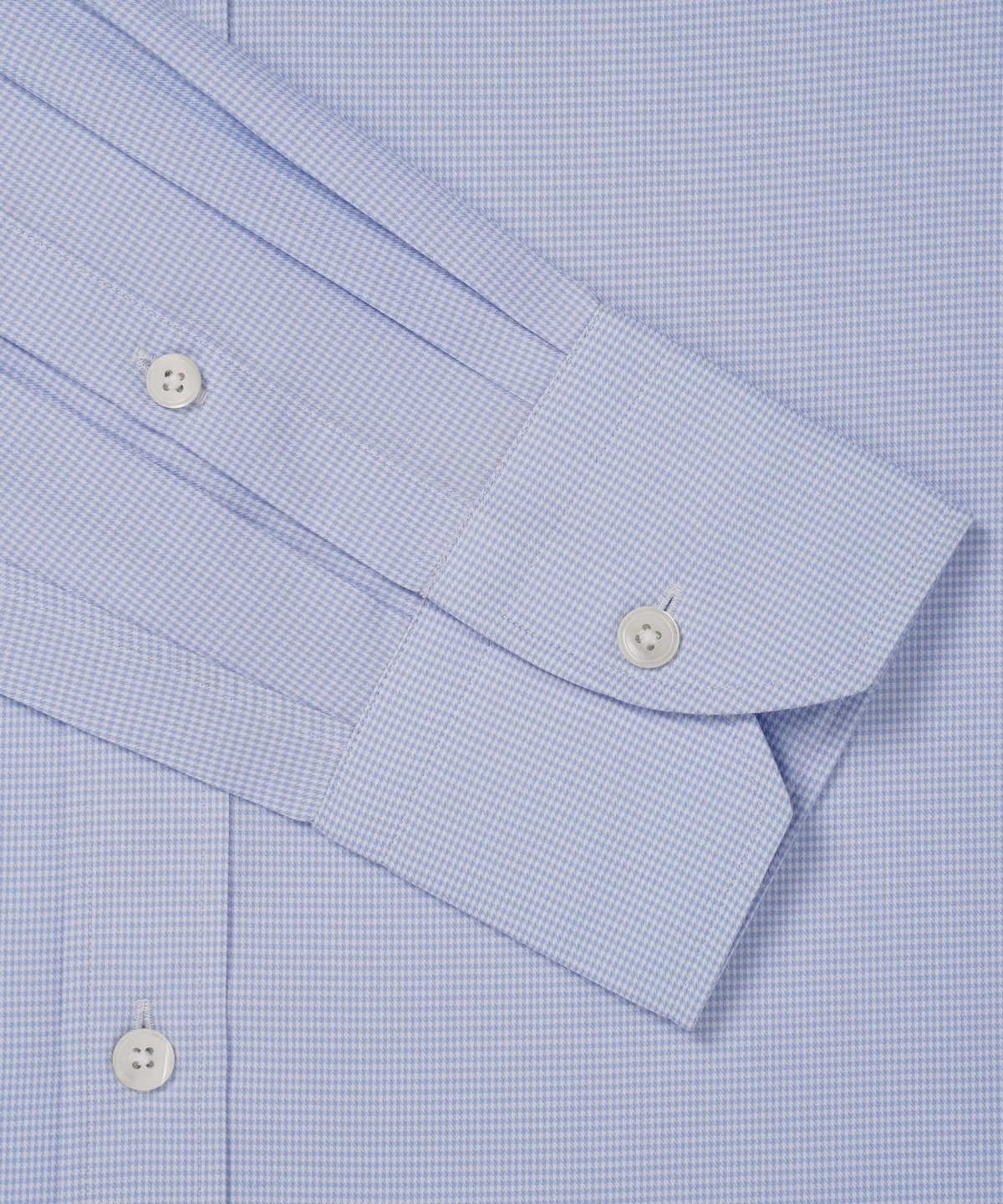 Blue & White Tailored Fit Formal Micro Puppytooth Shirt