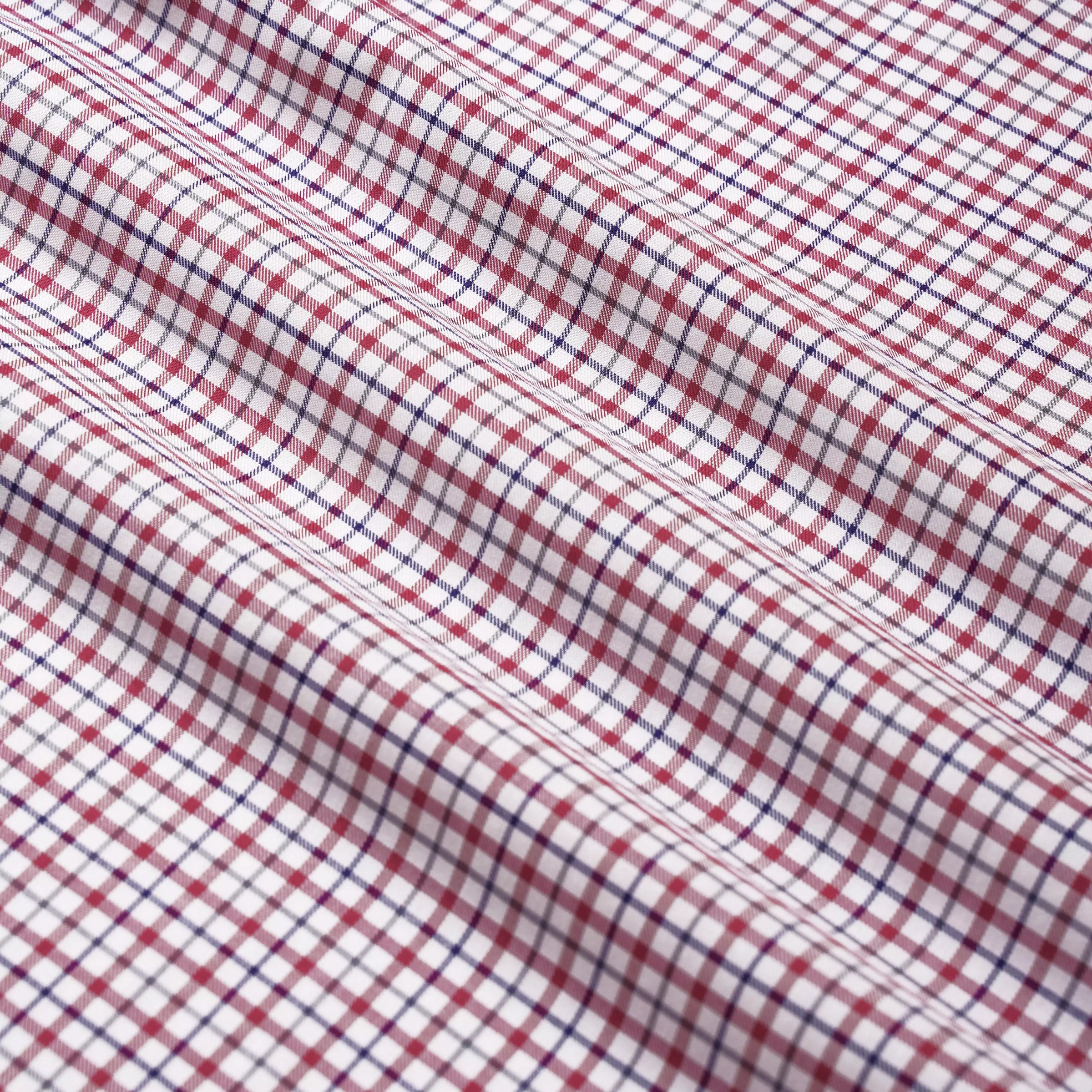 White & Multicolour Slim Fit Smart Casual Twill Window Check Shirt