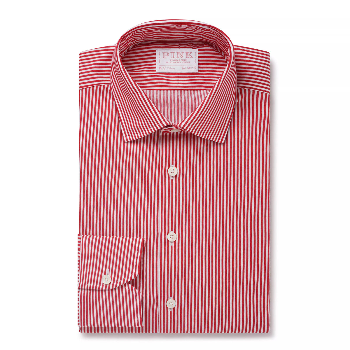 Red & White Tailored Fit Capri Stripe Shirt Formal Shirt